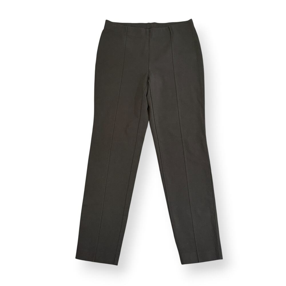 J. Jill Dark Olive Green Ponte Slim Leg Pants Size M Pull-On Office Career